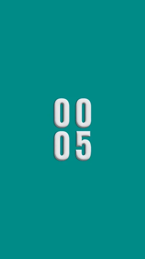 10 second portrait SD video with dark cyan background and 4 digit countdown Stock Footage 284661015