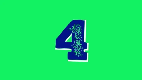 10-Second Retro Pop Font Countdown with Shaking Effect. Navy on Green Screen Stock Footage 312812583