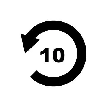 10 second rewind icon. Vector. Stock Illustration