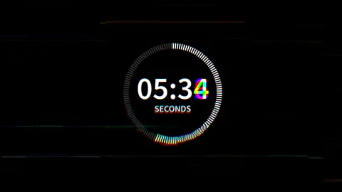 10 Second RGB Glitch Countdown Timer Animation Stock Footage 325019700