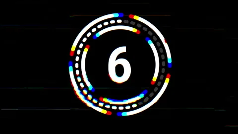10 Second RGB Glitch Countdown Animation Stock Footage 325019806