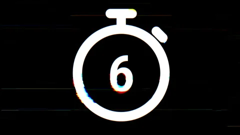 10 Second Stopwatch Countdown Glitch Animation Stock-Footage 325019791