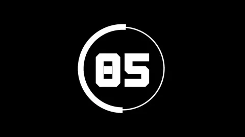 10 Second Timer Clock Countdown Landscape Black White Screen Stock Footage 281793692