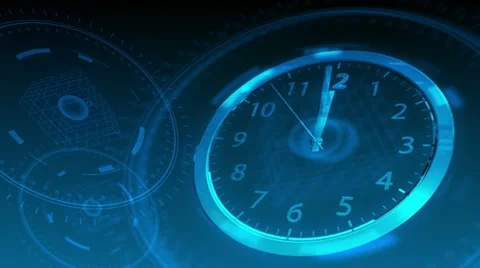 10 seconds to 12 - Hi-tech Clock 57 (HD) Stock Footage 11367467