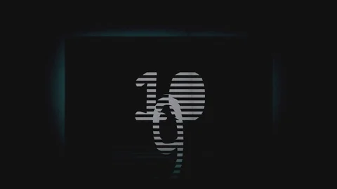 10 seconds 4k timer of flickering gray digits on black board throwing teal light Stock Footage 96271381