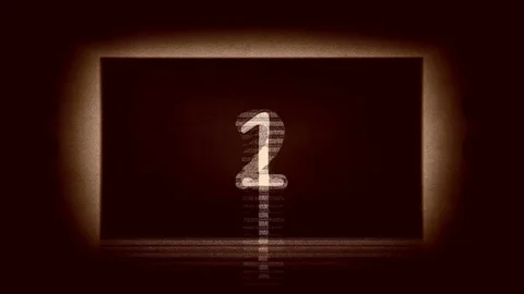 10 seconds 4k timer of flickering orange digits on blackboard with noisy light Stock Footage 96273962