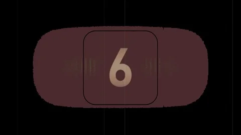 10 seconds 4k vintage comic black timer of tan digits &amp; flickering green patch Stock Footage 96360539