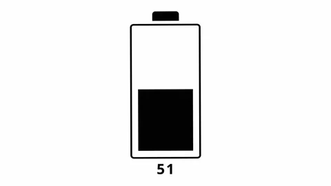 10 seconds battery life decreasing and draining its life black and white. 库存影片 211173033