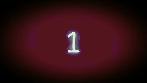 10 seconds colorful 4k timer of glowing tan digits on red-purple light box Stock Footage 96274813