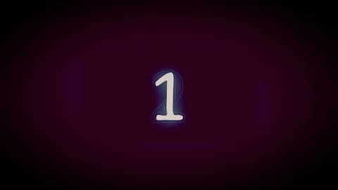 10-seconds colorful 4k timer of glowing tan digits on plum-purple light box Stock Footage 96275202