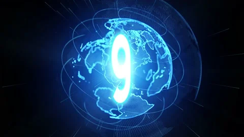 10 seconds countdown animation on planet... | Stock Video | Pond5