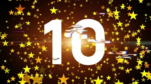 10 seconds countdown animation on stars ... | Stock Video | Pond5