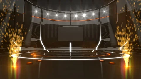 10 seconds countdown on black orange background with green screen Stock Footage 64909527