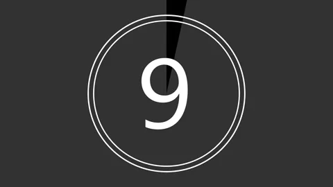 10 seconds countdown with old radial effect Stock Footage 319734252