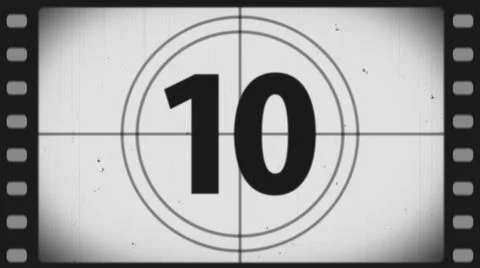 10 seconds countdown (retro projector style) Stock Illustration