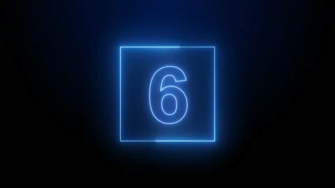 10 seconds countdown timer animation glowing Stock Footage 196203433