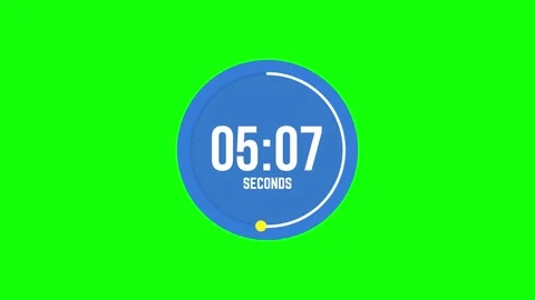 10 Seconds Countdown Timer Animation on Green Screen Stock Footage 312415800