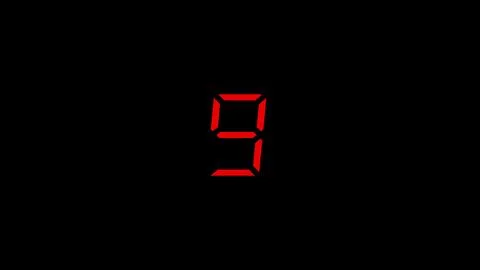 10 seconds countdown timer on a black background. Stock Illustration