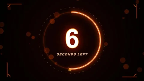 10 Seconds Countdown Timer Circle Neon Light Effect - Dark Background Stock Footage 346661981