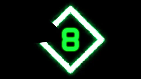 10 seconds countdown timer with diamond square wipe animation Stock Footage 256193379