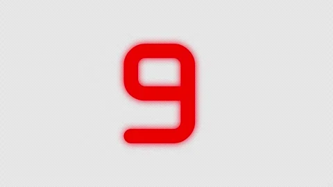 10 seconds countdown timer with glitch effect in red neon color. Stock Footage 279725069