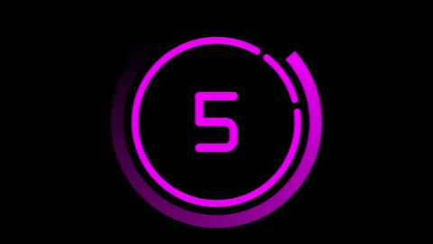 10 seconds countdown timer with HUD animation in pink color Stock Footage 279722784