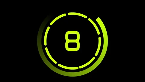 10 seconds countdown timer with HUD animation in lime green color Stock Footage 279722788