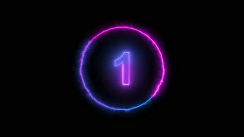 10 seconds countdown timer neon animation footage Stock Footage 229350064