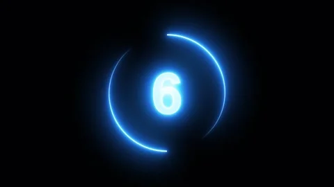 10 seconds countdown timer neon circle animation isolated on black background Stock Footage 321469934