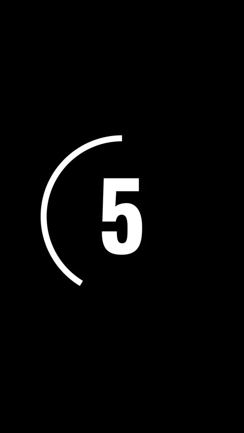 10 seconds countdown timer with simple circle animation on black background. Stock Footage 311262230