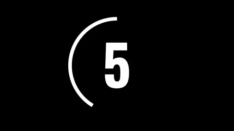10 seconds countdown timer with simple circle animation on black background. Stock Footage 311262256