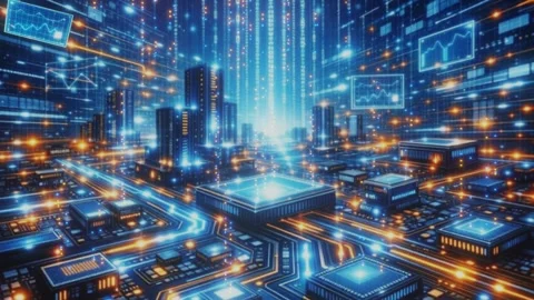 10 seconds cyberspace  data information online futuristic technology Видео 334716095