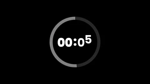 10 seconds digital countdown timer animation isolated on black background Stock Footage 328276227