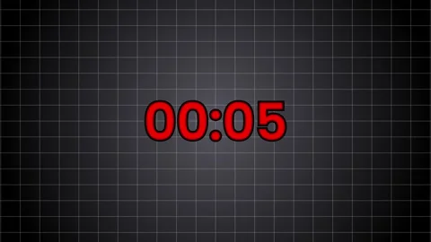 10 seconds digital countdown timer animation isolated on black background Vídeo Stock 329052249