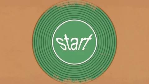 10 seconds HD fun timer of tall white digits on progressive green discs Stock Footage 94074796