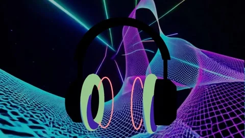 10 seconds looping HD video of black headphones Stock Footage 317676002