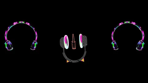 10 seconds looping HD video cat earblack headphones Stock Footage 317776774