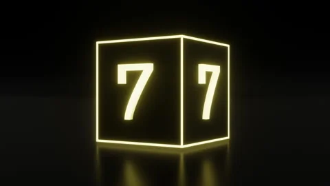 10 seconds neon countdown on rotating cube sides Stock Footage 201624447