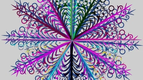 10 seconds ornate snowflake pattern turning Stock Footage 319056811