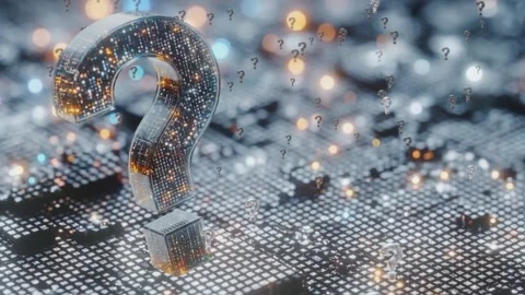 10 seconds question mark falling data information futuristic 스톡 동영상 334764453