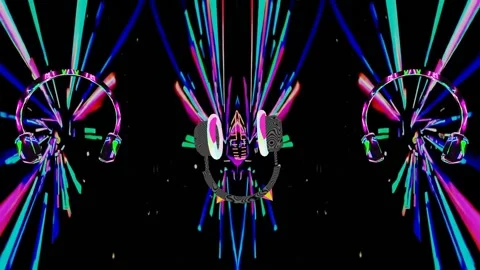 10 seconds seamless 3 disco lights spinning headphones Stock Footage 317775463