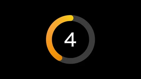 10 seconds simple gold circle countdown on black background. Stock Footage 329294417