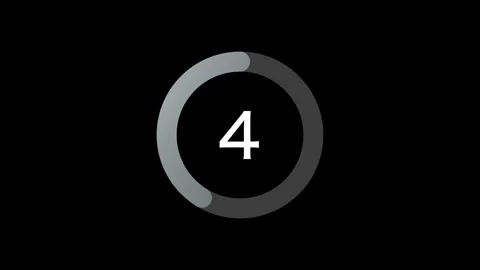 10 seconds simple silver circle countdown on black background. Stock Footage 331221401