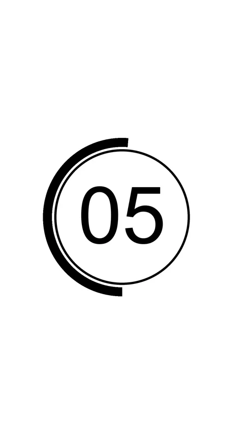 10 Seconds Timer Clock Countdown Vertical White Black Screen Video stock 281793376