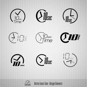 10 seconds vector icons Stock Illustration
