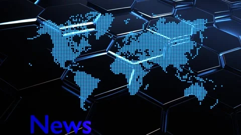 10 seconds world map moving vertically news transition Stock Footage 281395440