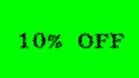 10% Off smoke text effect green isolated background Stock Footage 138722323