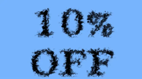 10% Off smoke text effect sky isolated background Stock Footage 139611253