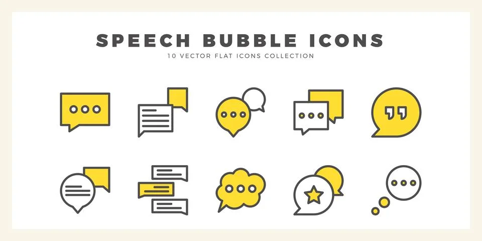 10 Speech Bubble Two Color icon pack. vector illustration. Illustrazione stock