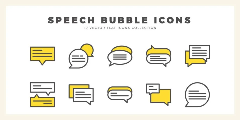 10 Speech Bubble Two Color icon pack. vector illustration. Illustrazione stock